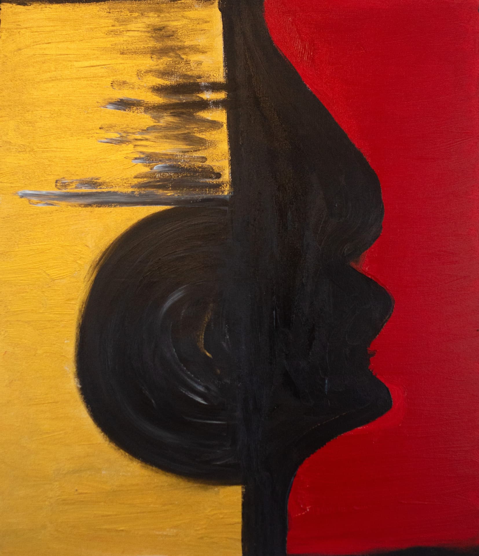 Profile in Three Tones — Acrylic on canvas by Shev G
