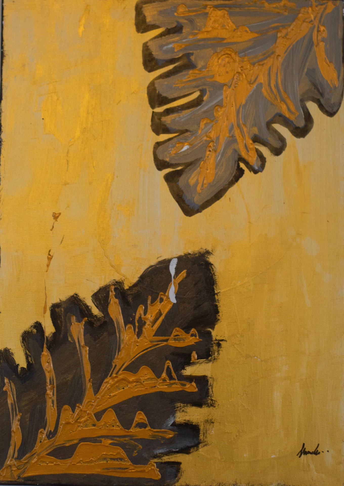 Fern Shadows — Impasto acrylic by Shev G