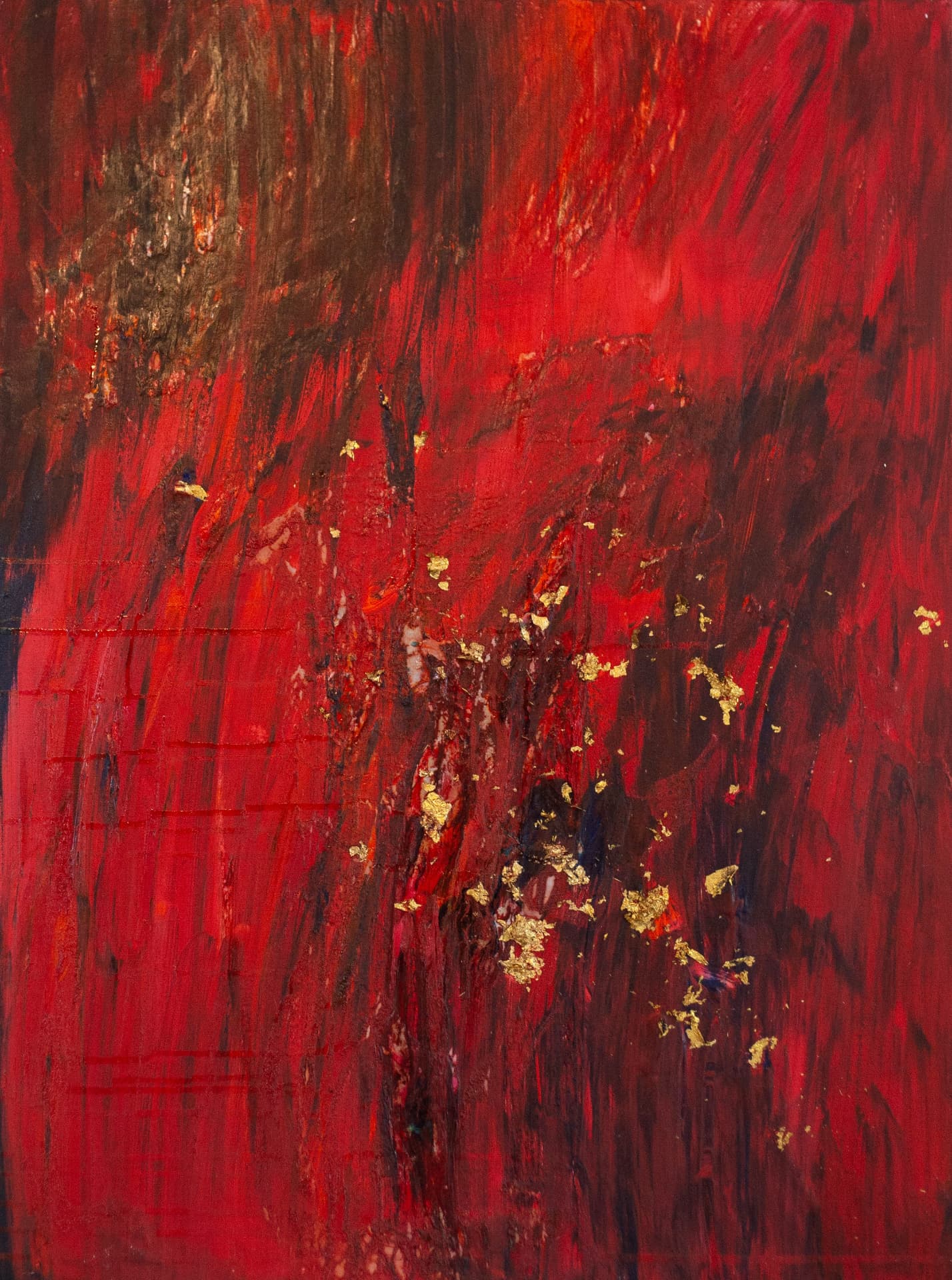 Ember & Leaf — Mixed media, gold leaf by Shev G