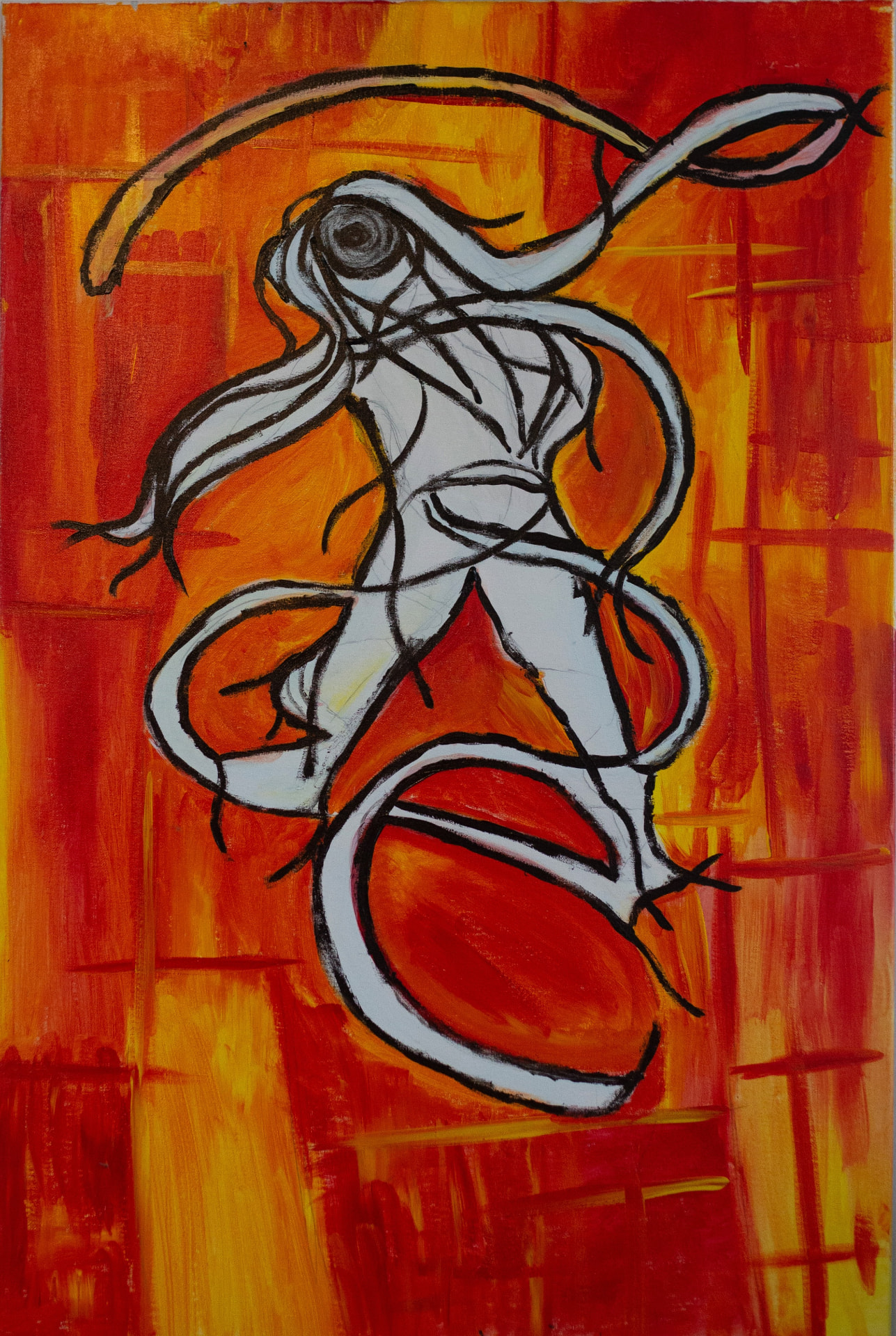 Fire Dancer — Acrylic on canvas by Shev G